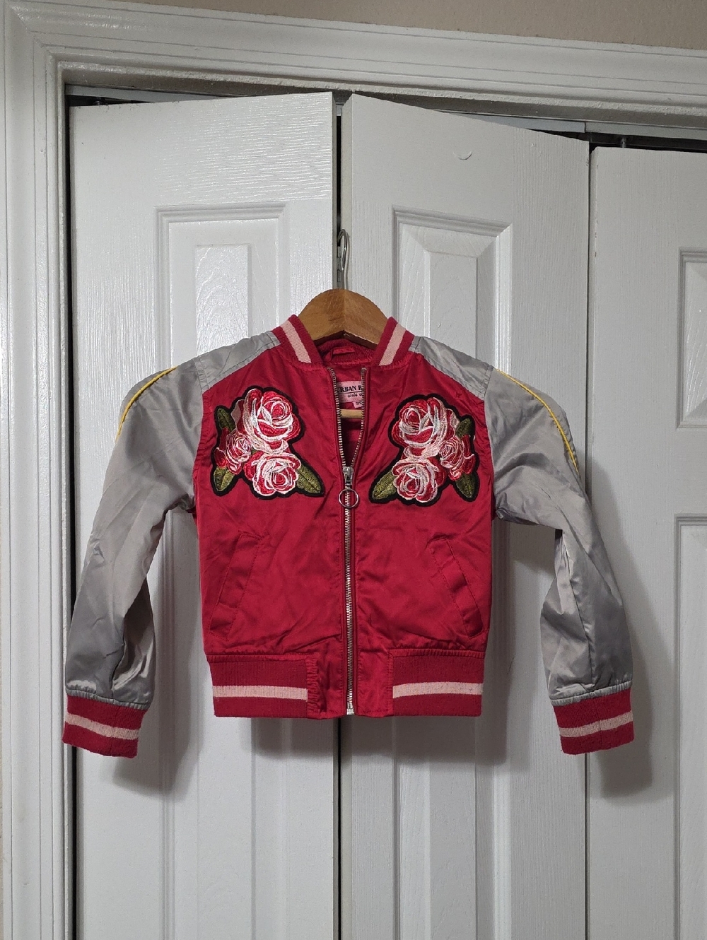 Urban Republic Red and Pink Girls' Bomber Jacket